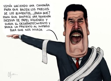 Imagem: Maduro e a falta de papel higiênico